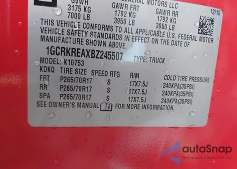 2011 Chevrolet Silverado 1500 Ls from USA, damaged, VIN 1GCRKREAXBZ245507